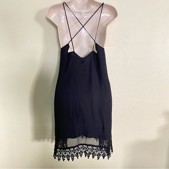 Millau Black Lace Embroidered Low Cut Back Boho Dress Size M - Picture 6 of 12